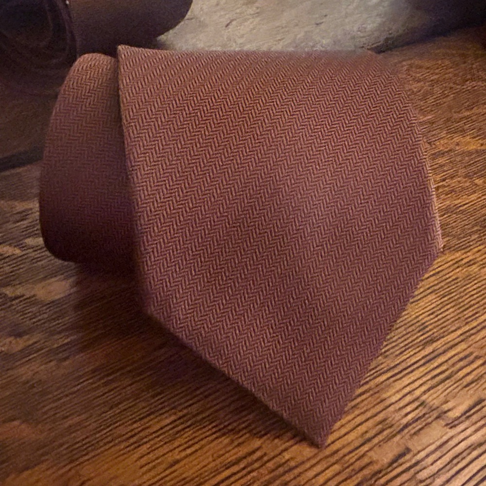 Charvet Rich Brown Men's Tie Herringbone 59”